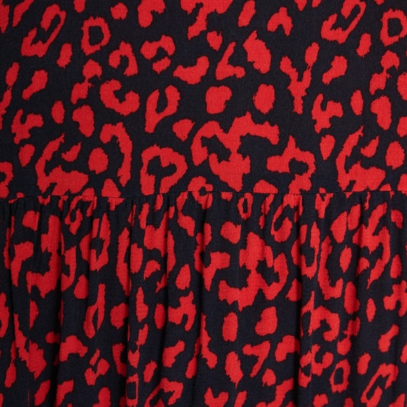 🚩NWT Zara Red Leopard Printed Dress Size M - Picture 12 of 12